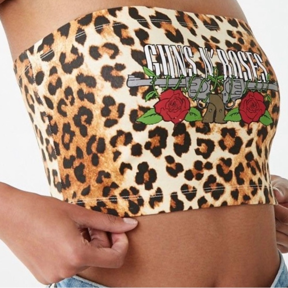 Leopard Print Strapless Tube Top
